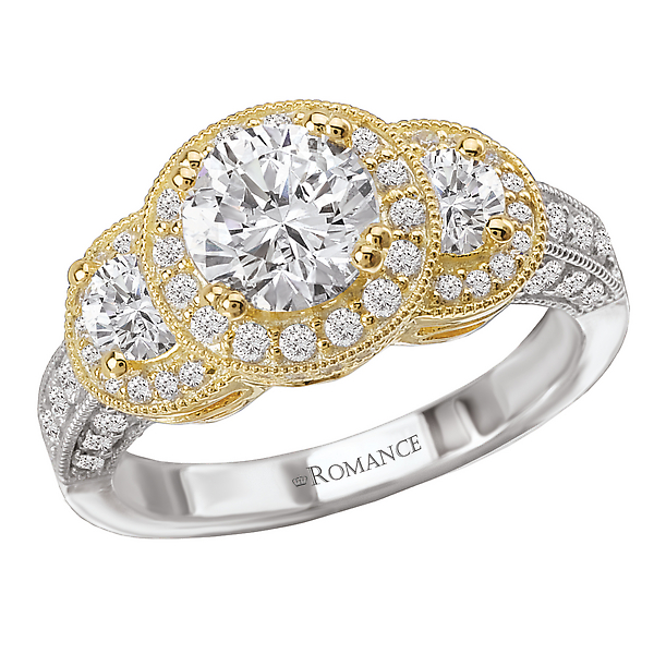 Two Tone Semi-Mount Diamond Ring