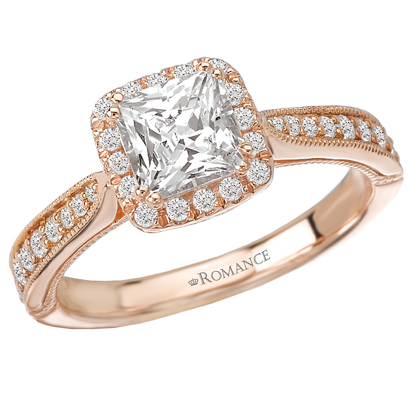Halo Semi-Mount Diamond Ring