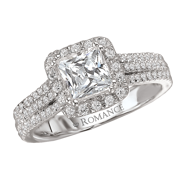 Halo Semi-Mount Diamond Ring