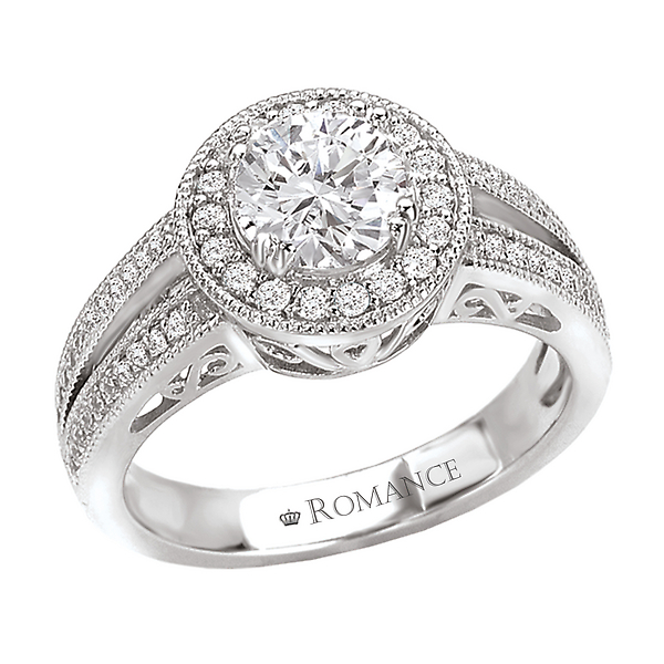 Halo Semi-Mount Diamond Ring