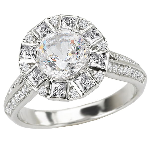 Halo Semi-Mount Diamond Ring