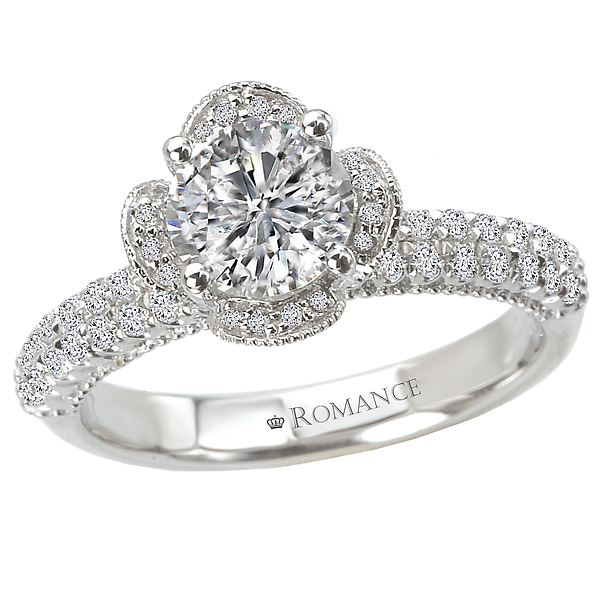 Halo Semi-Mount Diamond Ring