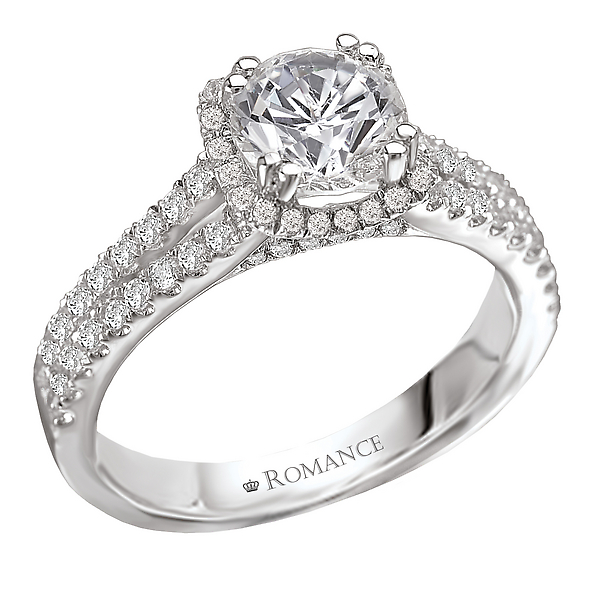 Halo Semi-Mount Diamond Ring