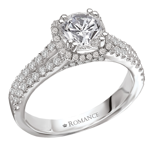 Halo Semi-Mount Diamond Ring