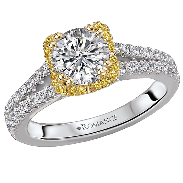 Two Tone Semi-Mount Diamond Ring