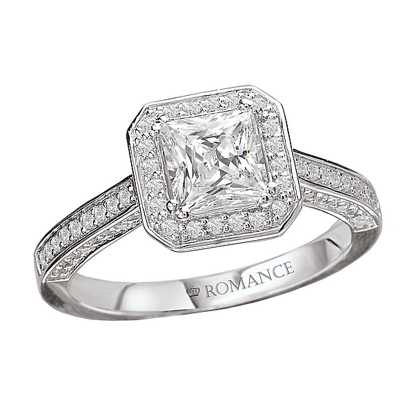 Halo Semi-Mount Diamond Ring