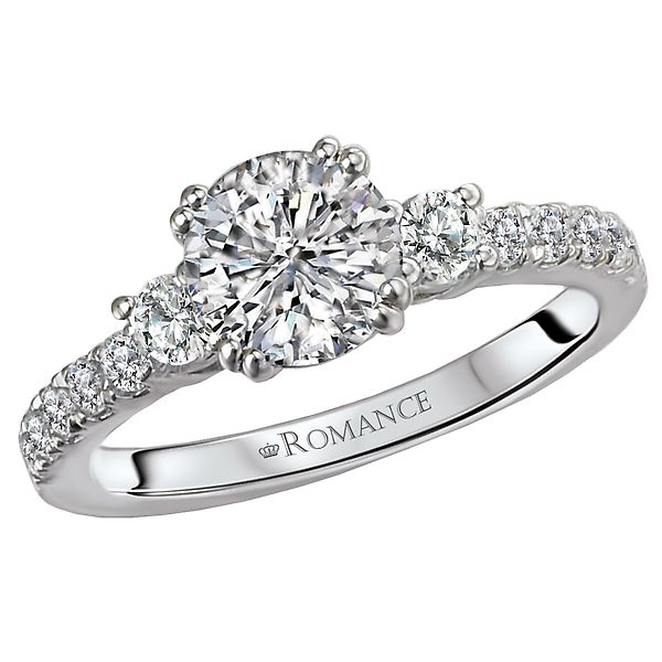 3-Stone Semi-Mount Diamond Ring
