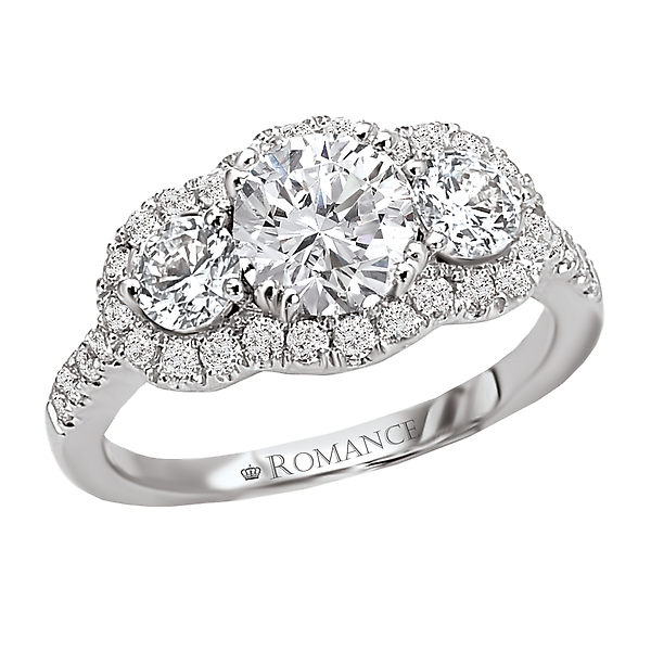 3 Stone Semi-Mount Diamond Ring
