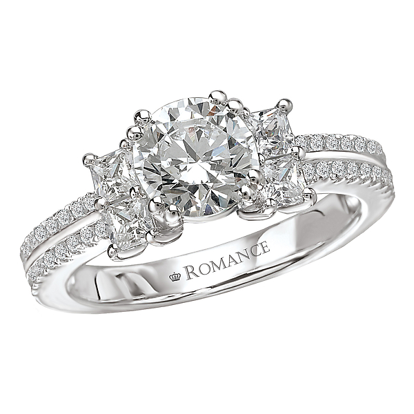 Peg Head Semi-Mount Diamond Ring
