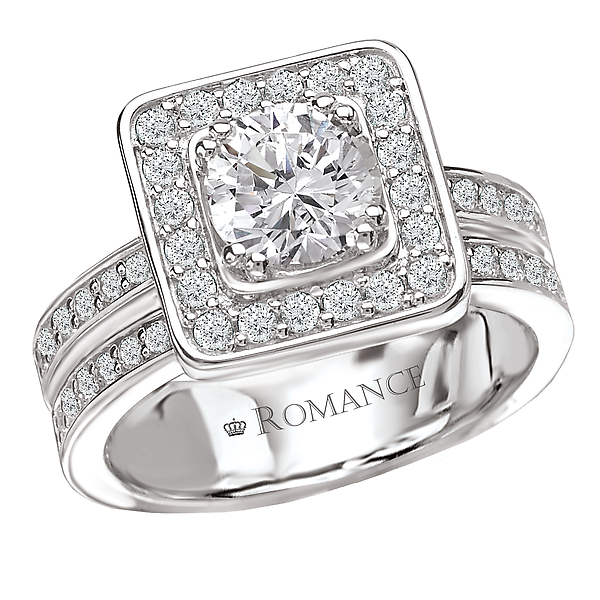Halo Semi-Mount Diamond Ring