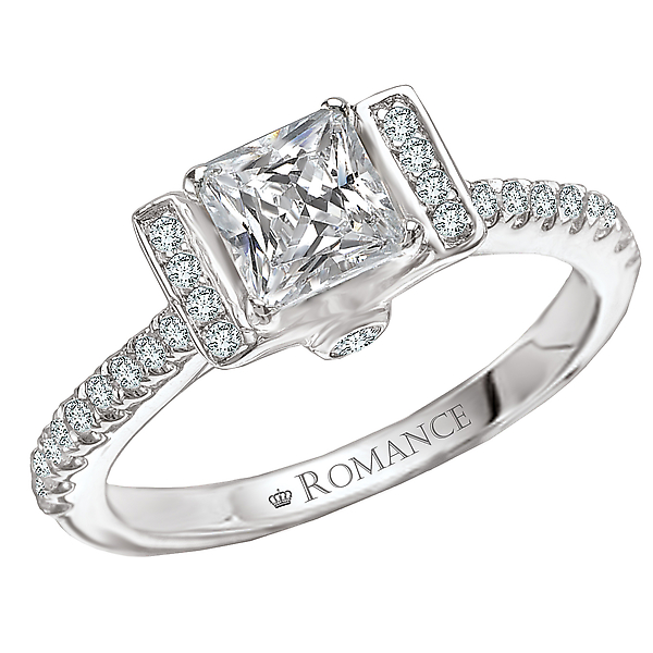 Peg Head Semi-Mount Diamond Ring
