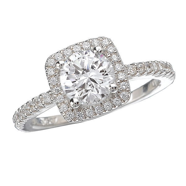 Halo Semi-Mount Diamond Ring