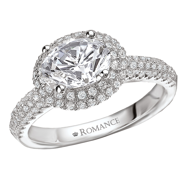 Halo Semi-Mount Diamond Ring
