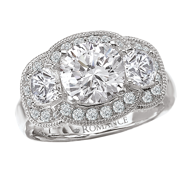 Halo Semi-Mount Diamond Ring