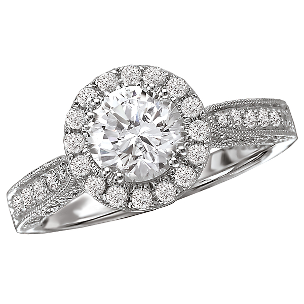 Halo Semi-Mount Diamond Ring
