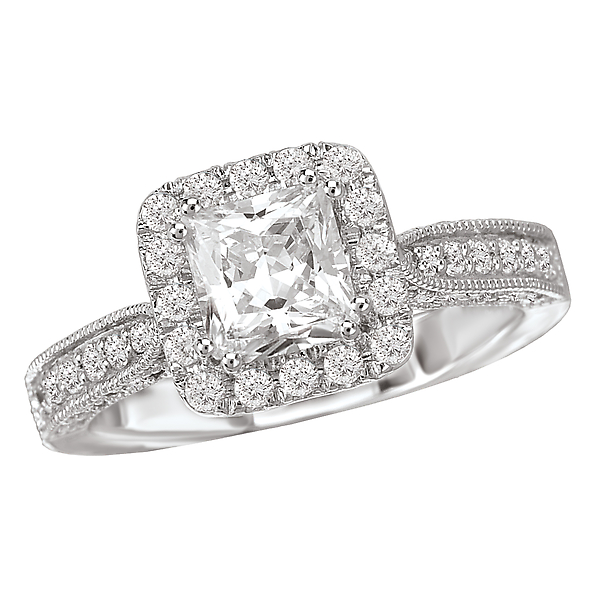 Halo Semi-Mount Diamond Ring