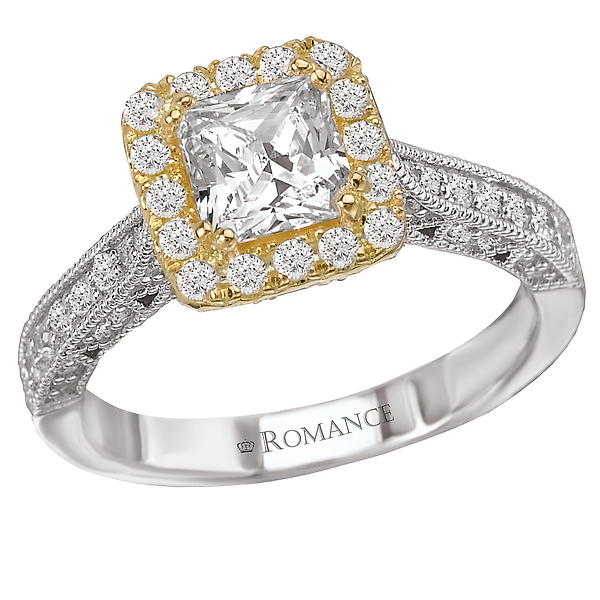 Two Tone Semi-Mount Diamond Ring