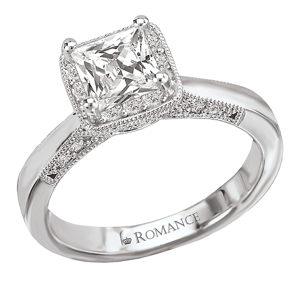 Halo Semi-Mount Diamond Ring