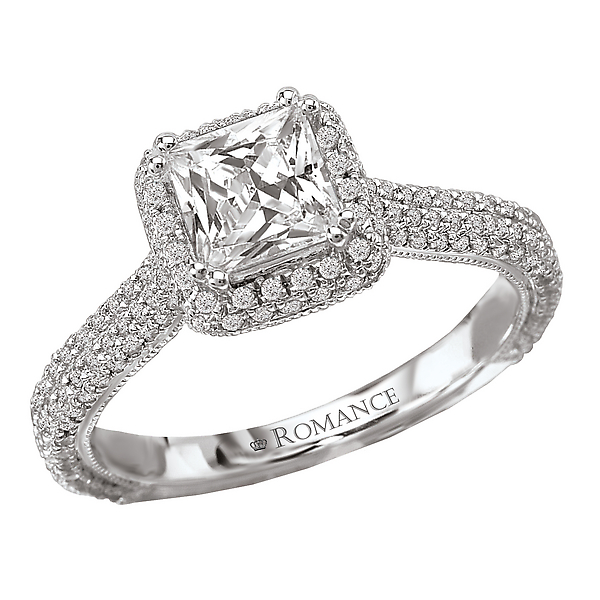 Halo Semi-Mount Diamond Ring