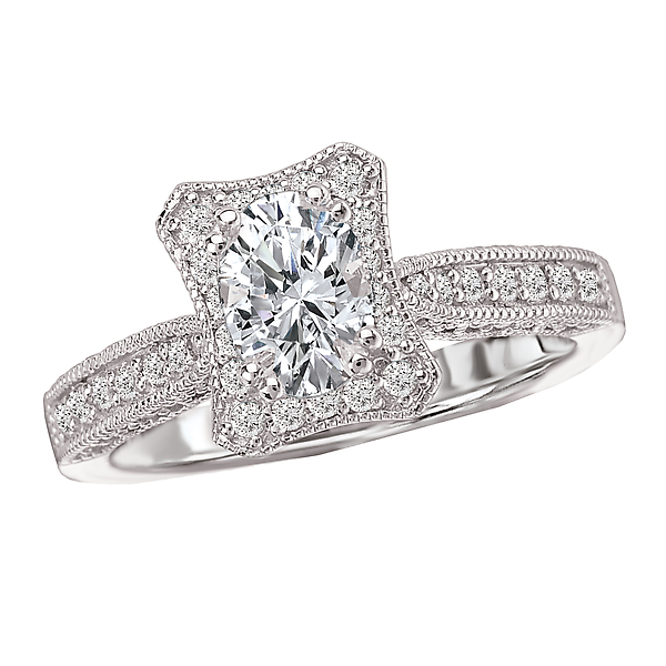 Halo Semi-Mount Diamond Ring
