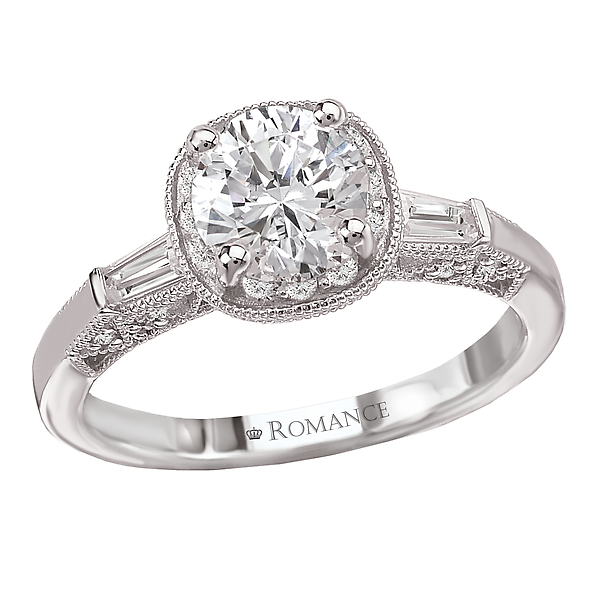 Halo Semi-Mount Diamond Ring