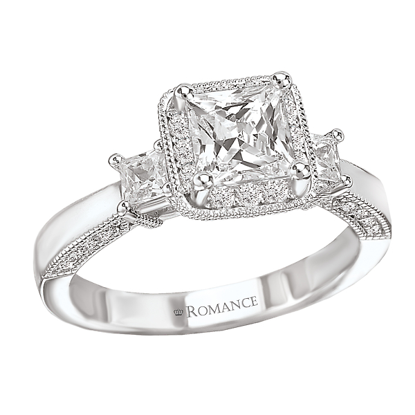 Halo Semi-Mount Diamond Ring