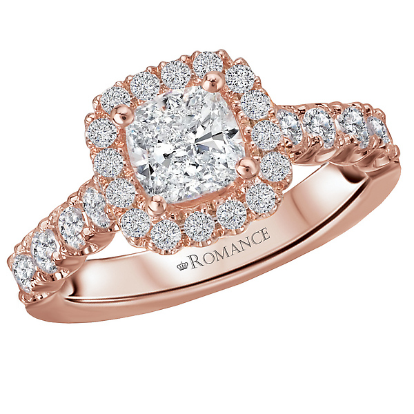 Halo Semi-Mount Diamond Ring