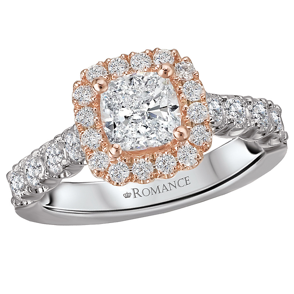 Two Tone Semi-Mount Diamond Ring