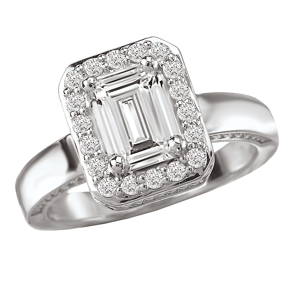 Halo Semi-Mount Diamond Ring