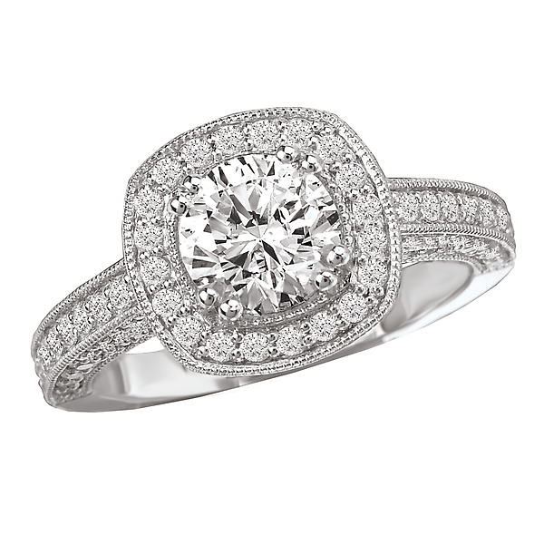 Halo Semi-Mount Diamond Ring