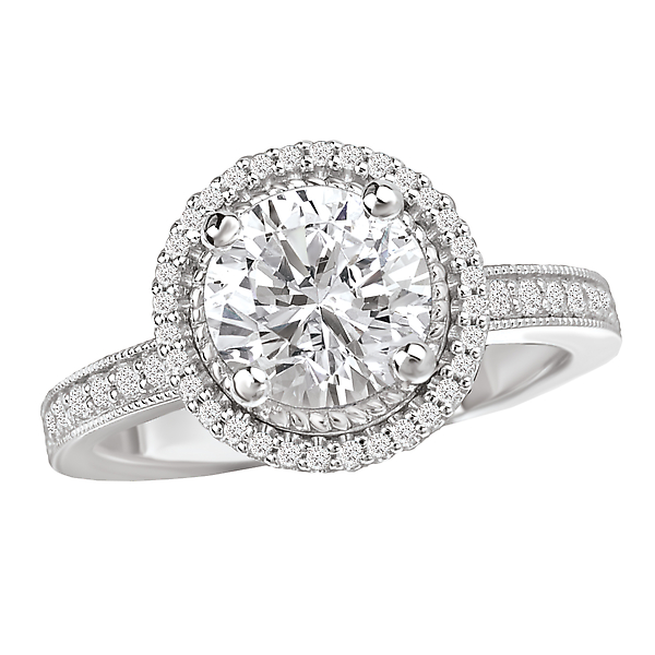 Halo Semi-Mount Diamond Ring
