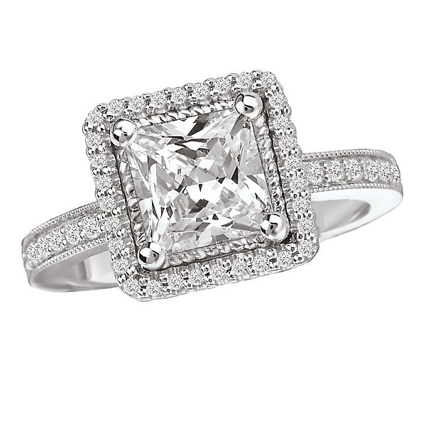 Halo Semi-Mount Diamond Ring