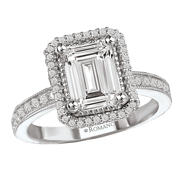 Halo Semi-Mount Diamond Ring