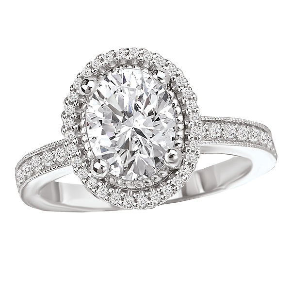 Halo Semi-Mount Diamond Ring