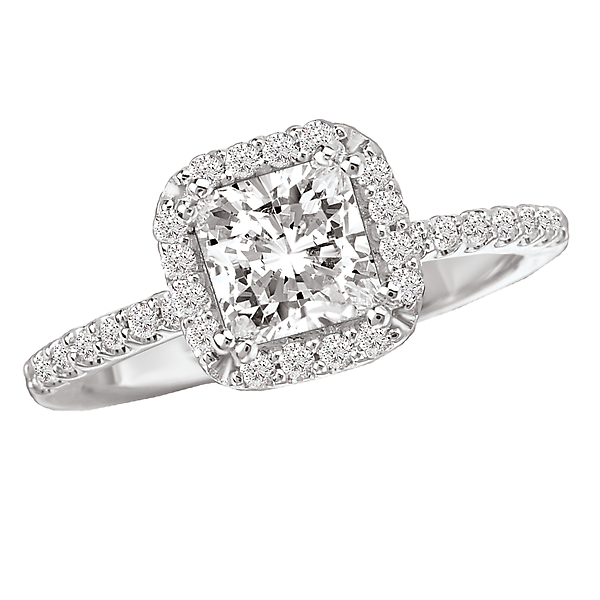 Halo Semi-Mount Diamond Ring
