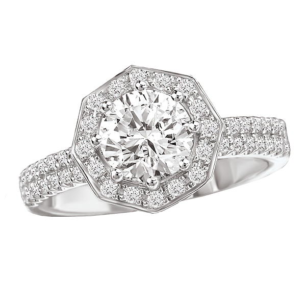 Halo Semi-Mount Diamond Ring