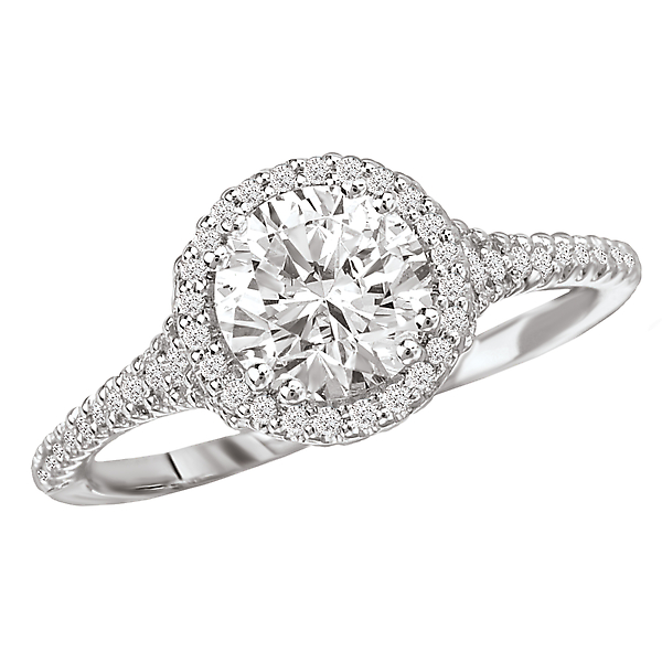 Halo Semi-Mount Diamond Ring