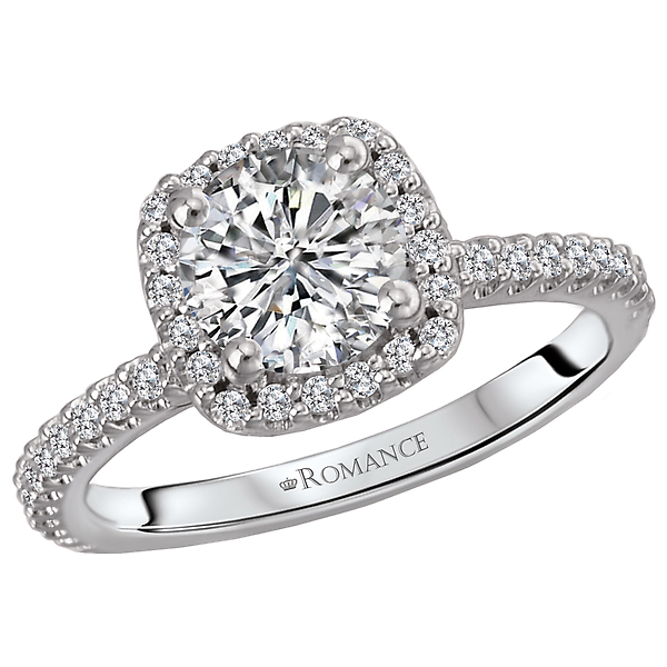 Halo Semi-Mount Diamond Ring