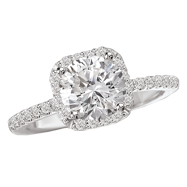 Halo Semi-Mount Diamond Ring