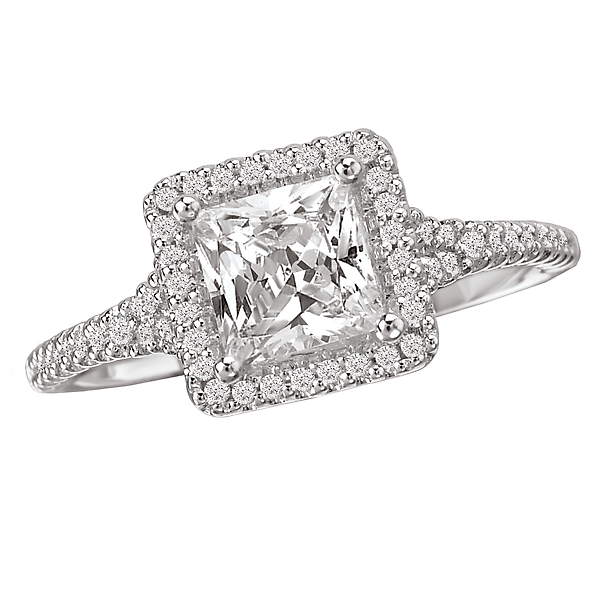 Halo Semi-Mount Diamond Ring