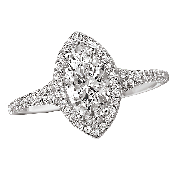 Halo Semi-Mount Diamond Ring
