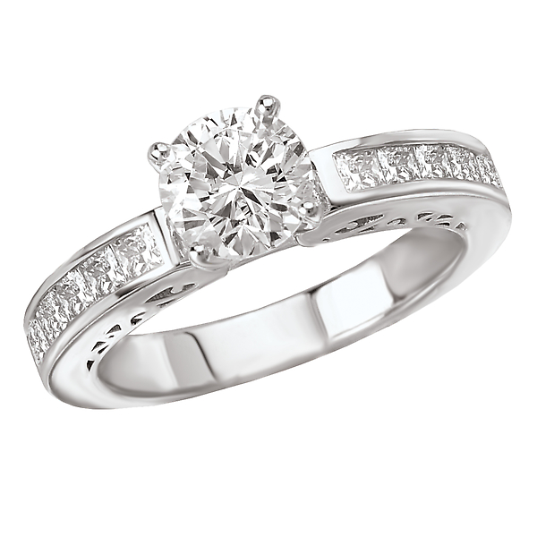 Peg Head Semi-Mount Diamond Ring