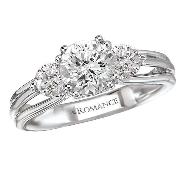 3-Stone Semi-Mount Diamond Ring