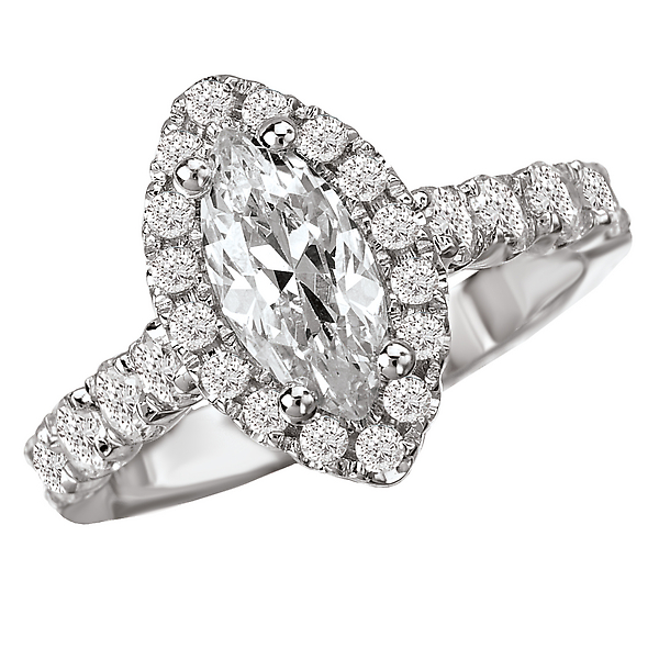 Halo Semi-Mount Diamond Ring