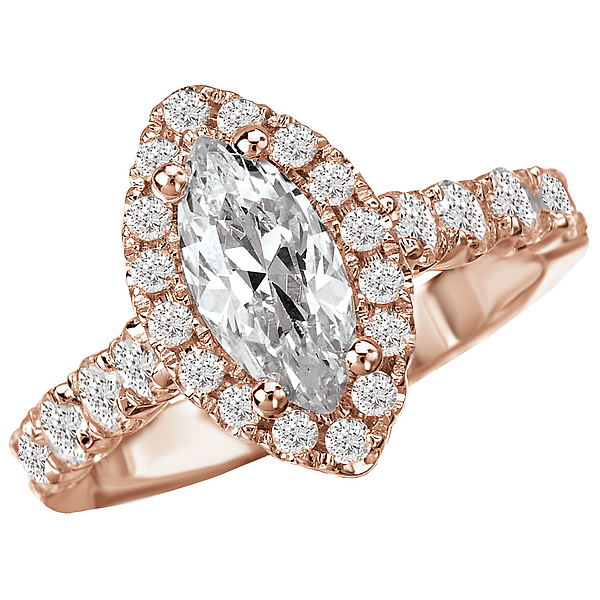 Halo Semi-Mount Diamond Ring