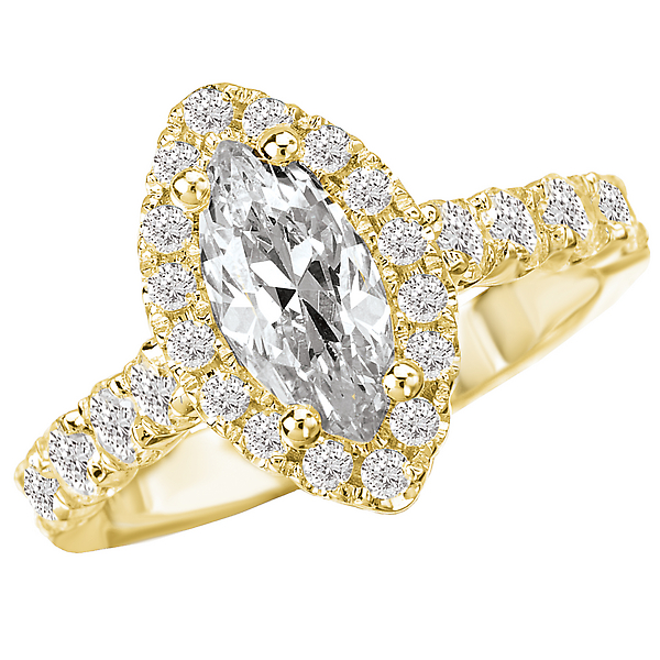 Halo Semi-Mount Diamond Ring