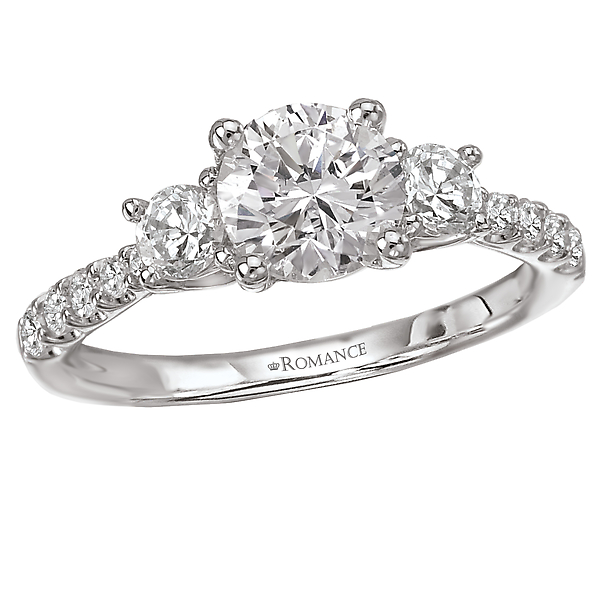 3 Stone Semi-Mount Diamond Ring
