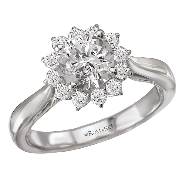 Halo Semi-Mount Diamond Ring
