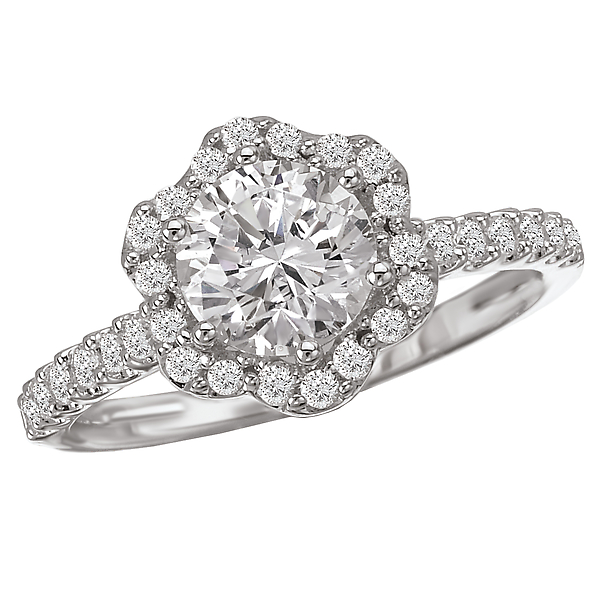 Halo Semi-Mount Diamond Ring