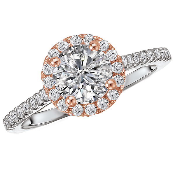 Two Tone Semi-Mount Diamond Ring